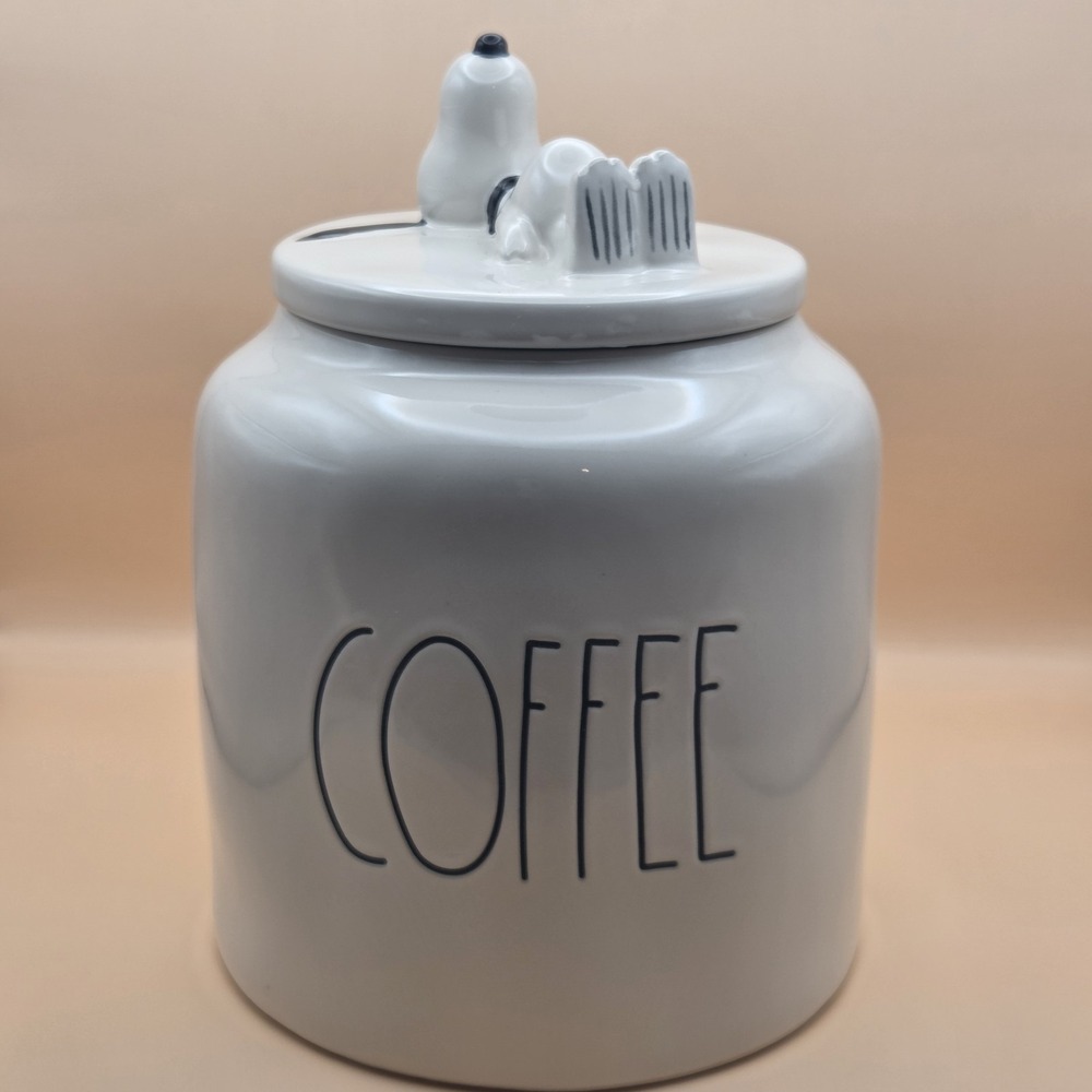 Rae Dunn Peanuts Snoopy COFFEE Canister Jar - 2023 Magenta Collection